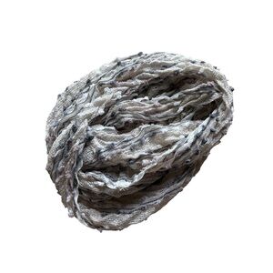 Dress Barn Textured Infinity Scarf in Cream and Gray